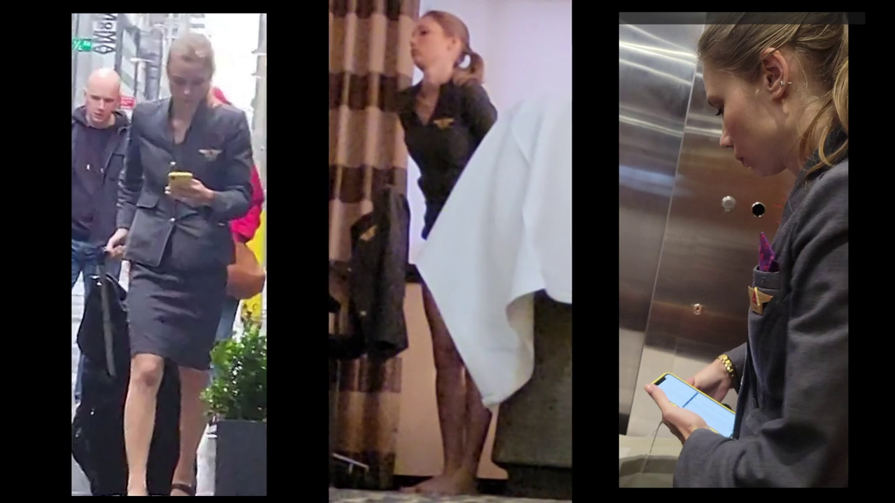 Flight Attendant spied changing (webfind)