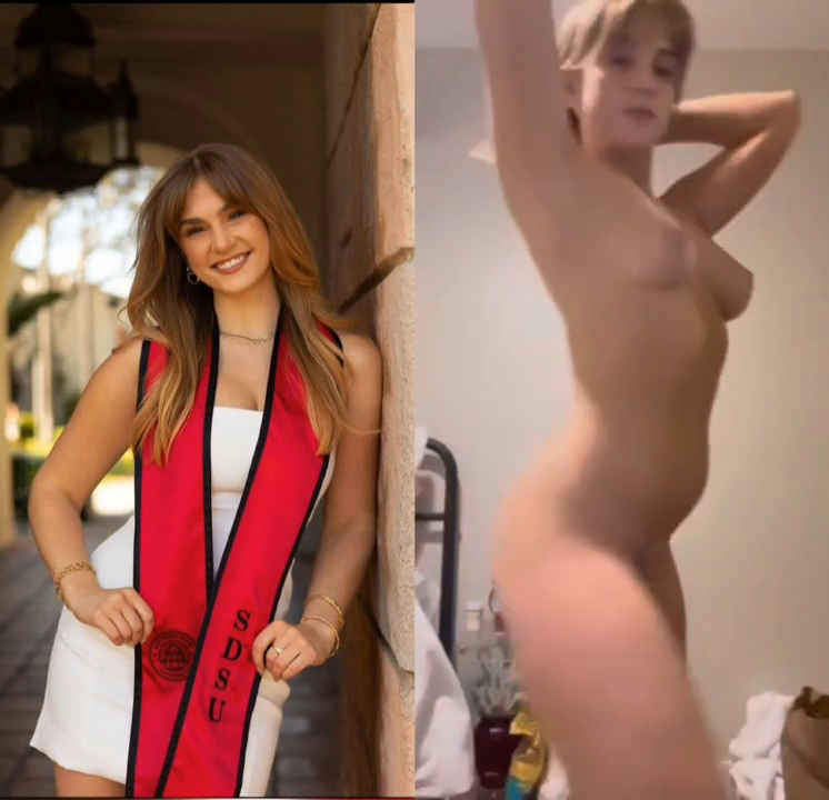 New Grad shows her asshole